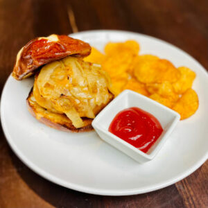 Mushroom Bacon Cheddar Burger